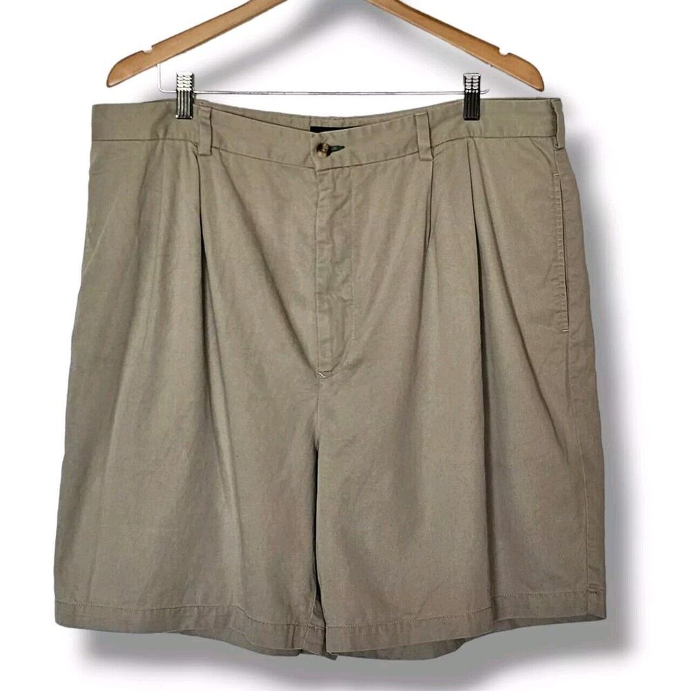 Vintage Tommy‎ Hilfiger Shorts Mens Size 40 Khaki Beige Pleated Classic Chino